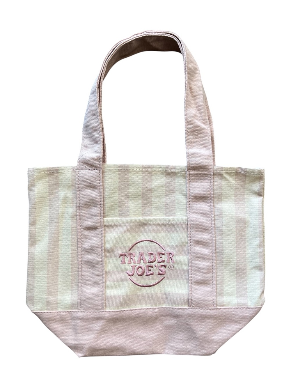 NWT Trader Joe's Mini Striped Canvas Tote Bag